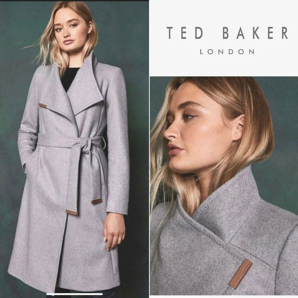 Ted Baker Ellgenc Womens Long Belted Wrap Coat